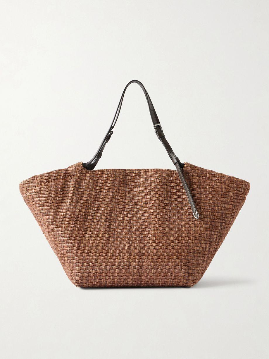 Leather-trimmed raffia tote by BRUNELLO CUCINELLI