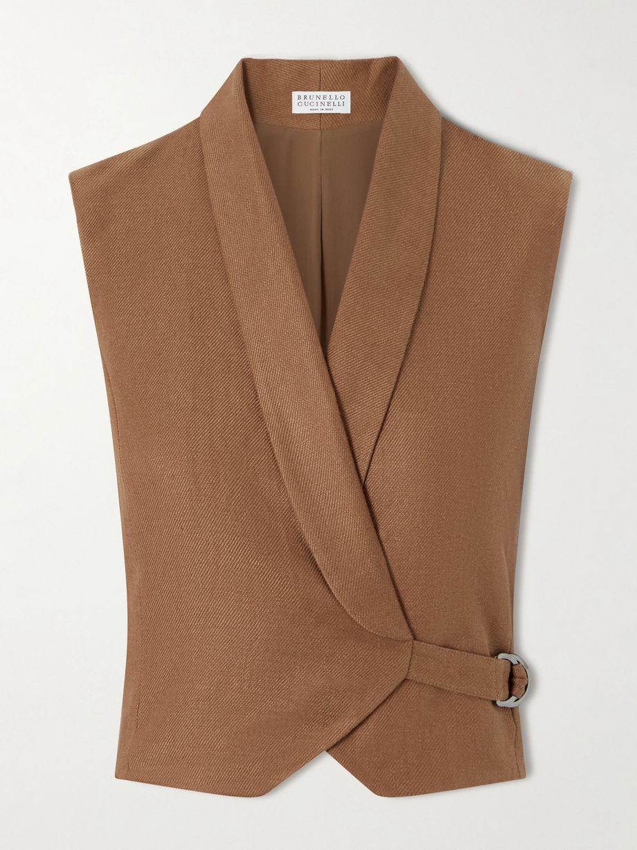 Linen-twill wrap vest by BRUNELLO CUCINELLI
