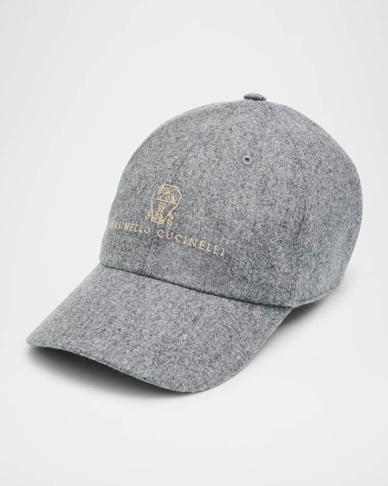 Men's Cashmere Baseball Cap with Logo by BRUNELLO CUCINELLI
