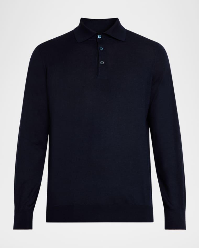 Men's Cashmere Knit Polo Sweater by BRUNELLO CUCINELLI