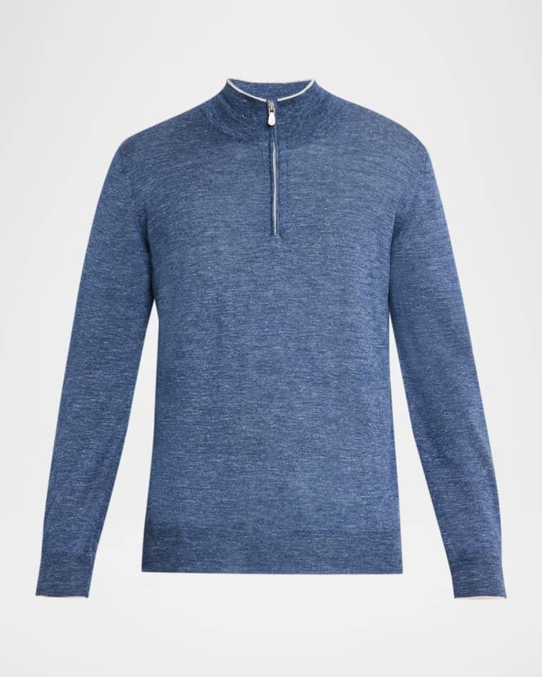 Men's Cashmere Knit Quarter-Zip Sweater by BRUNELLO CUCINELLI