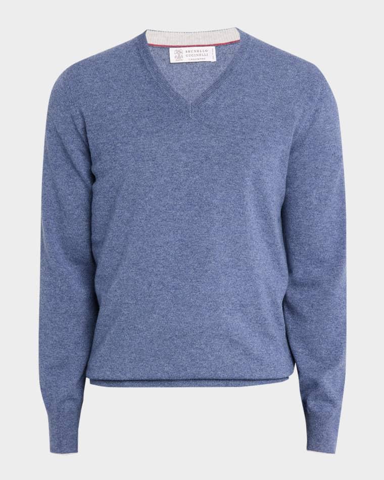 Men's Cashmere Knit V-Neck Sweater by BRUNELLO CUCINELLI
