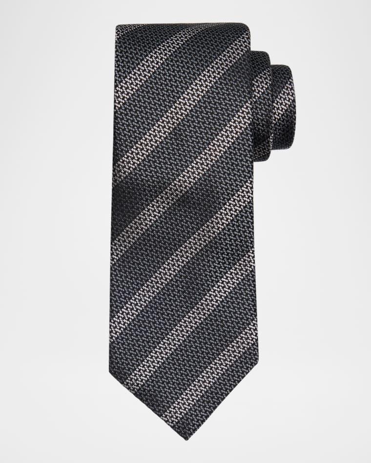 Men's Cross Stitch Stripe Tie by BRUNELLO CUCINELLI