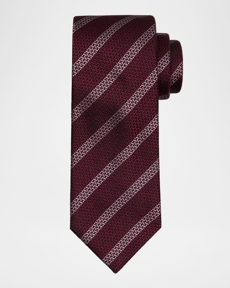Men's Cross Stitch Stripe Tie by BRUNELLO CUCINELLI