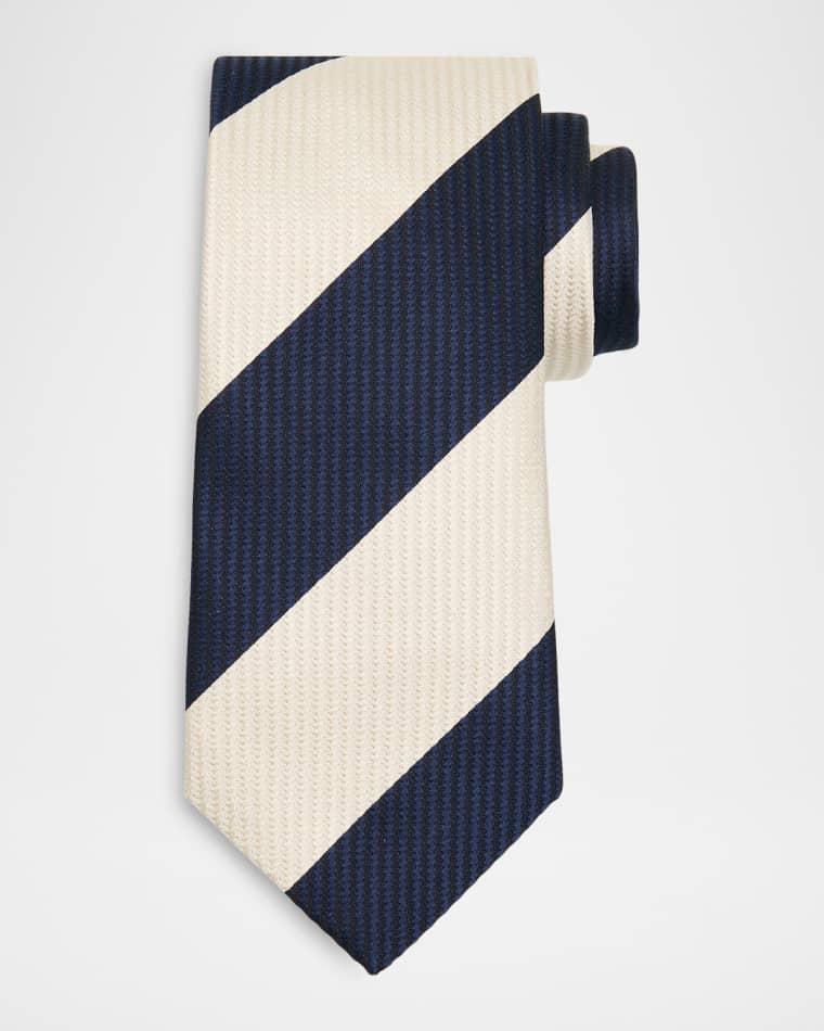 Men's Diagonal Stripe Silk Tie by BRUNELLO CUCINELLI