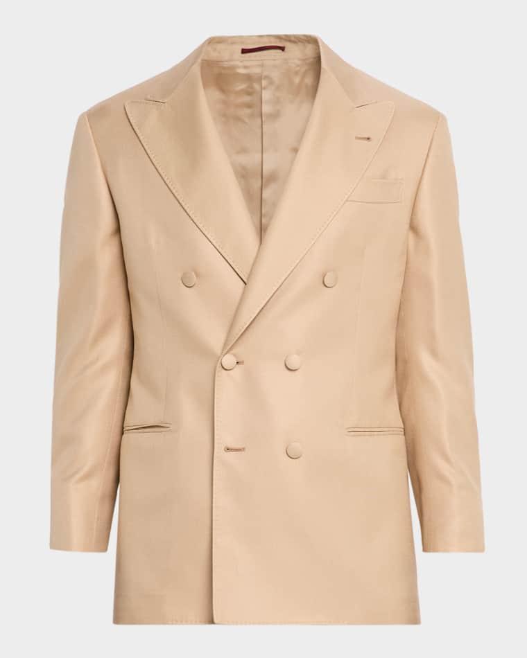 Men's Double-Breasted Silk Sport Coat by BRUNELLO CUCINELLI