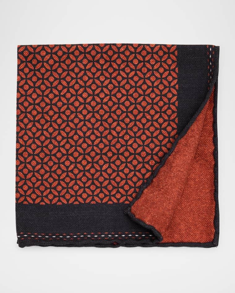 Men's Geometric-Print Silk Pocket Square by BRUNELLO CUCINELLI