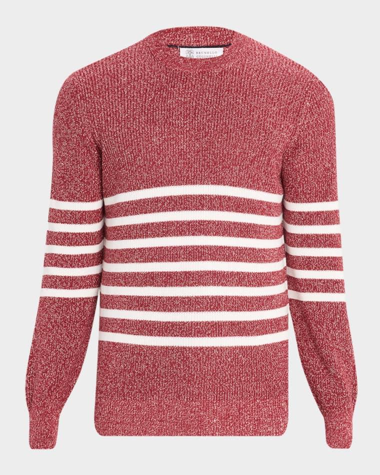 Men's Melange Crewneck Sweater by BRUNELLO CUCINELLI