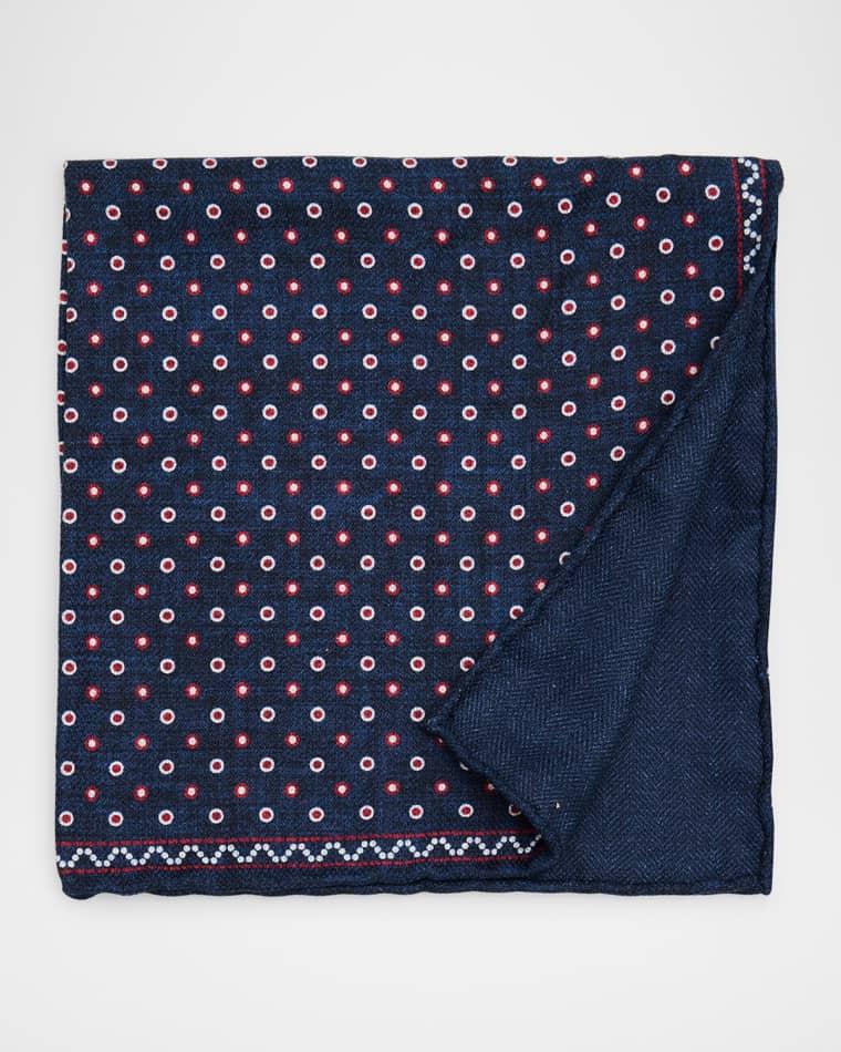 Men's Polka Dot-Print Silk Pocket Square by BRUNELLO CUCINELLI