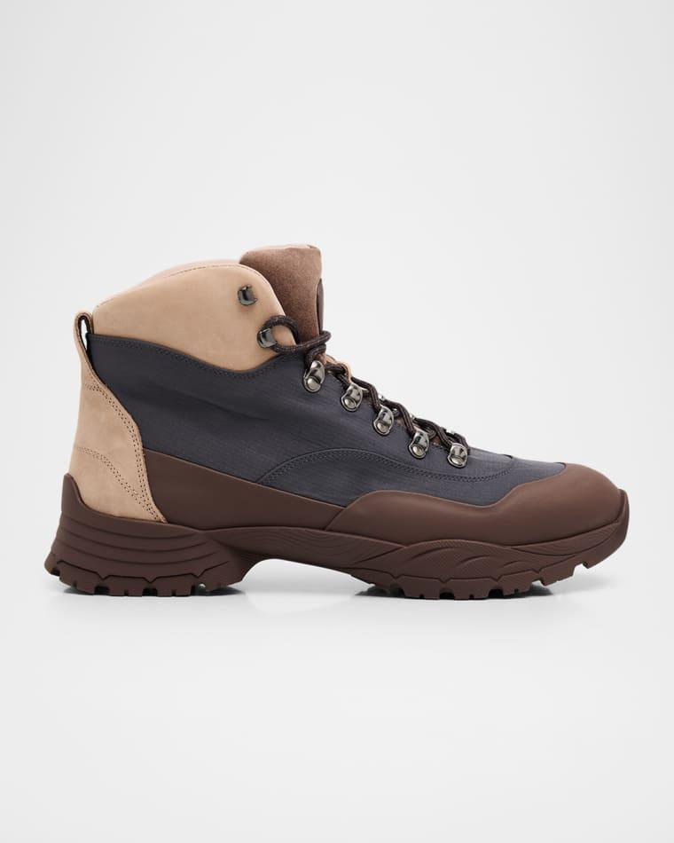Men's Polyester & Leather Outdoor Ankle Boots by BRUNELLO CUCINELLI