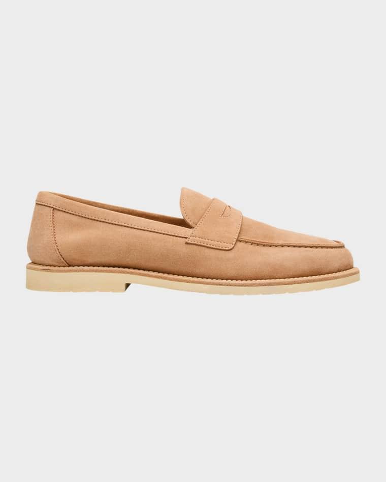 Men's Reversed Calfskin Penny Loafers by BRUNELLO CUCINELLI