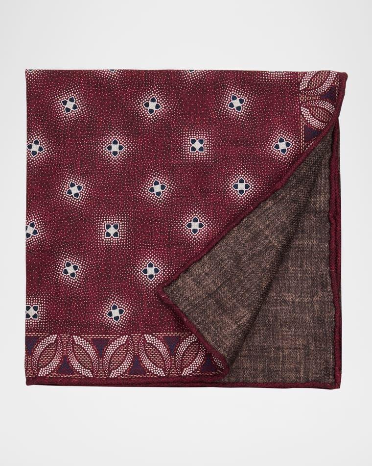 Men's Silk Floral Print Pocket Square by BRUNELLO CUCINELLI