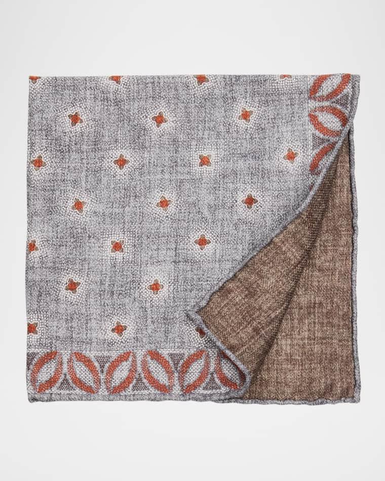 Men's Silk Floral Print Pocket Square by BRUNELLO CUCINELLI