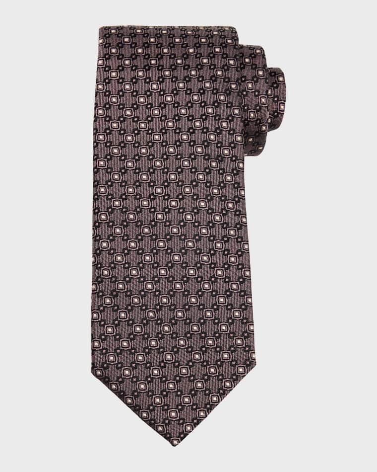 Men's Silk and Cotton Jacquard Tie by BRUNELLO CUCINELLI