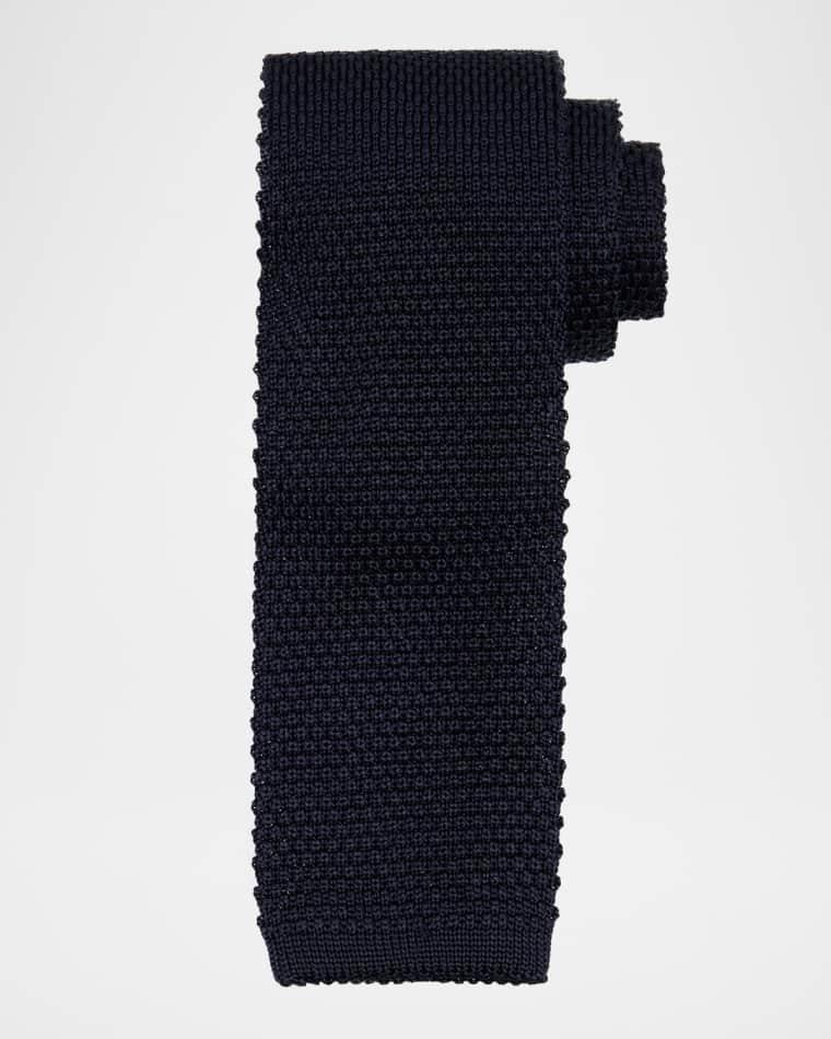 Men's Silk and Cotton Knit Tie by BRUNELLO CUCINELLI