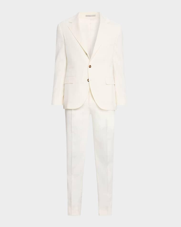Men's Solid Wool Tailored Two-Piece Suit by BRUNELLO CUCINELLI
