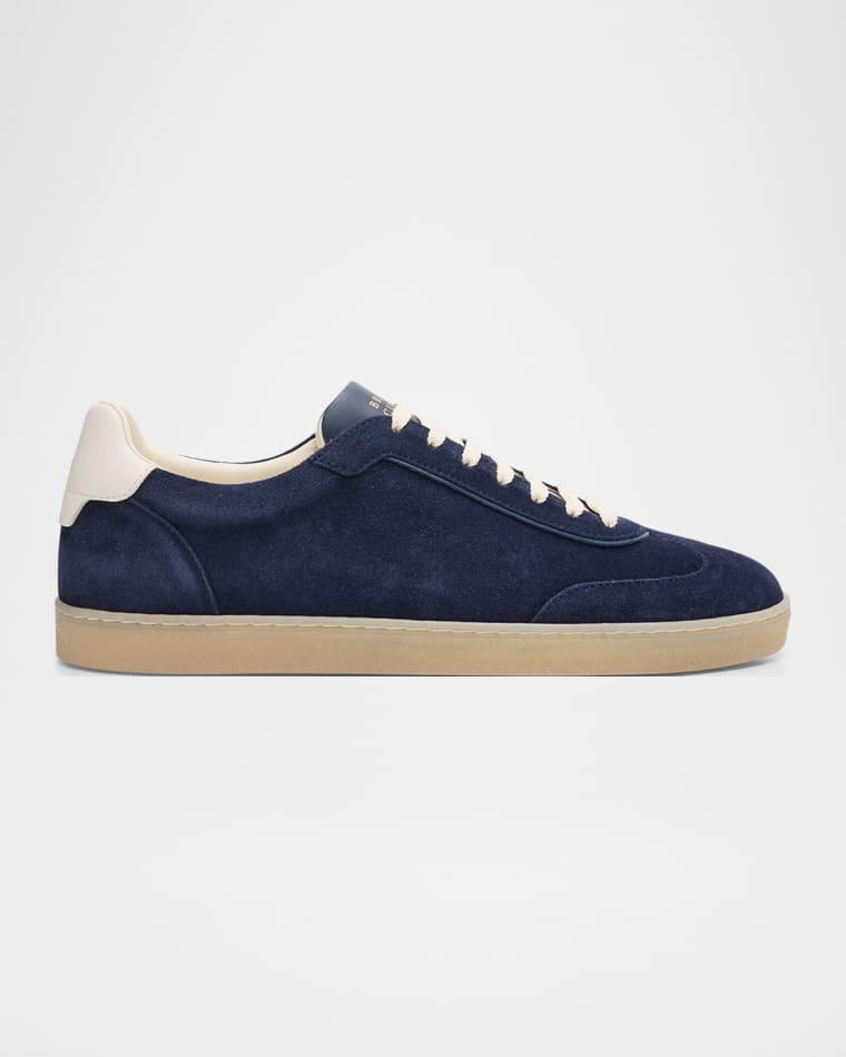 Men's Suede T-Toe Low-Top Sneakers by BRUNELLO CUCINELLI
