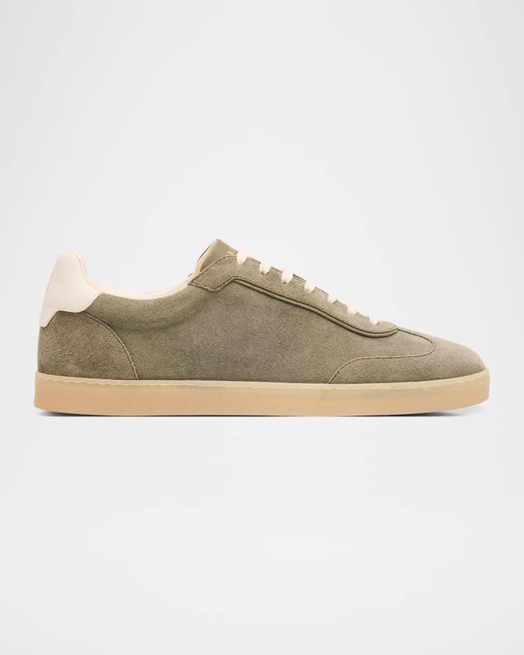 Men's Suede T-Toe Low-Top Sneakers by BRUNELLO CUCINELLI