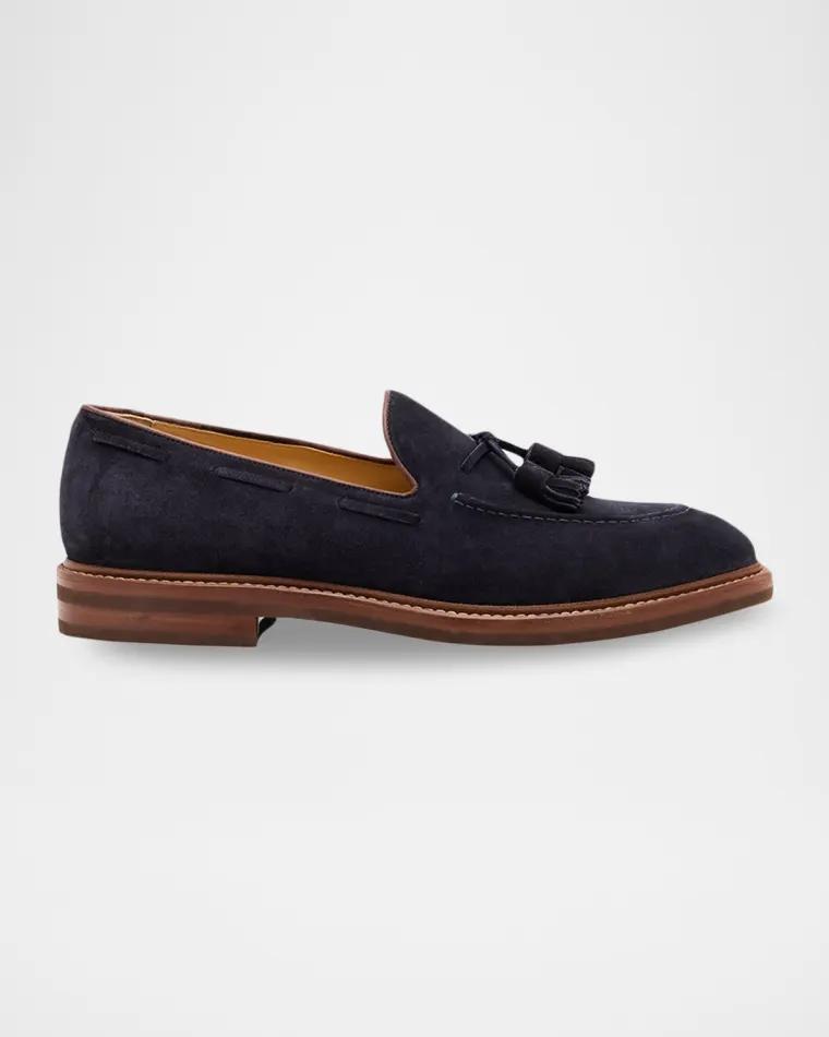 Men's Suede Tassel Loafers by BRUNELLO CUCINELLI