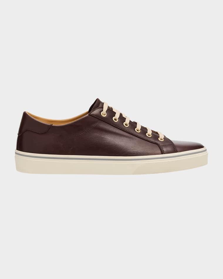Men's Vulcanized-Sole Leather Low-Top Sneakers by BRUNELLO CUCINELLI