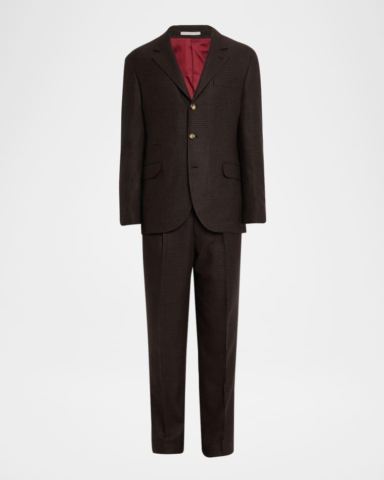 Men's Wool, Cashmere and Silk Prince of Wales Suit by BRUNELLO CUCINELLI