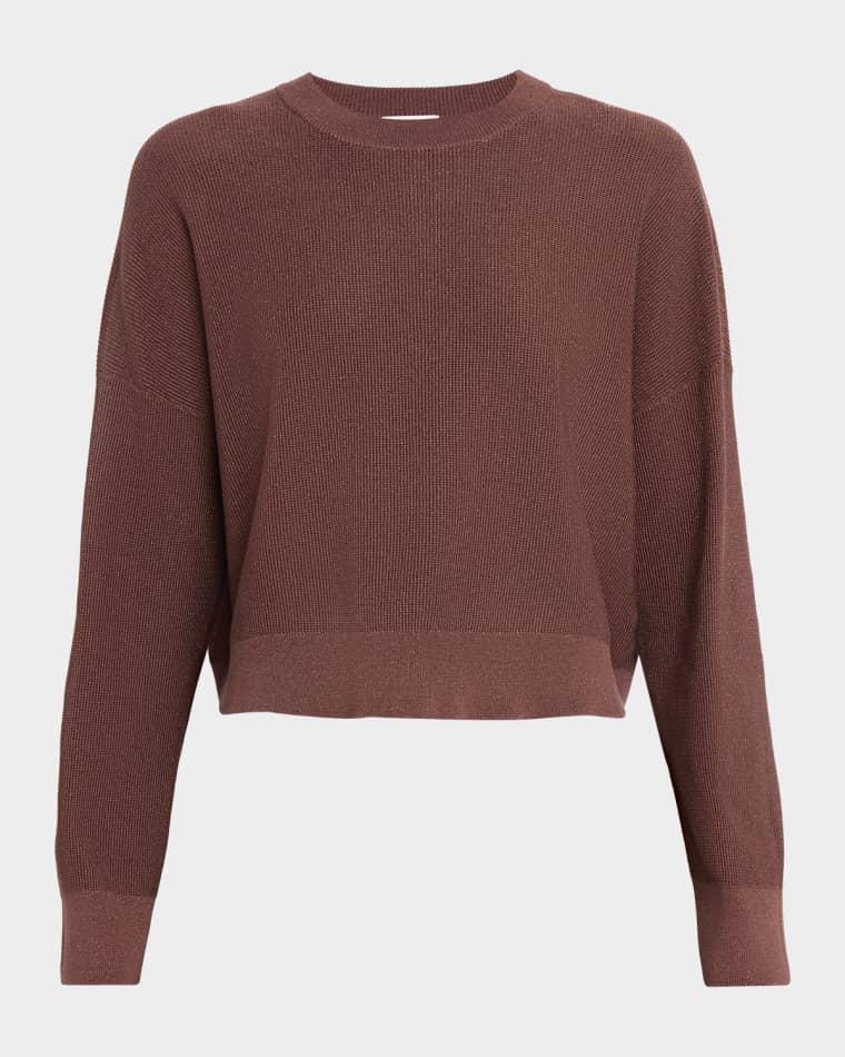 Metallic Net Knit Crewneck Sweater by BRUNELLO CUCINELLI