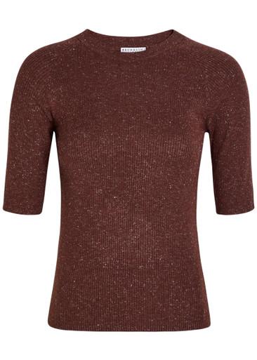Metallic cashmere-blend top by BRUNELLO CUCINELLI