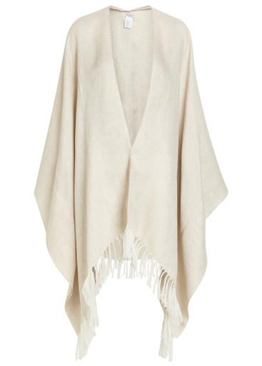 Metallic-knit linen-blend poncho by BRUNELLO CUCINELLI