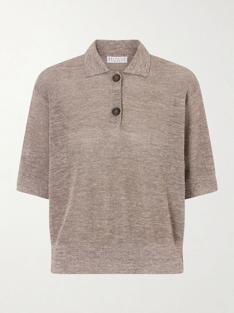 Metallic-knit polo shirt by BRUNELLO CUCINELLI