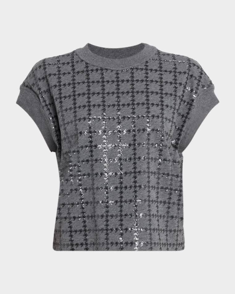 Micro Sequin Cotton Tank Top by BRUNELLO CUCINELLI