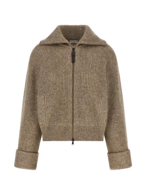 Monile English rib-stitch cardigan by BRUNELLO CUCINELLI