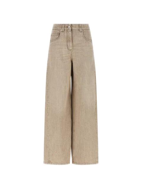 Monile-detail wide barrel jeans by BRUNELLO CUCINELLI