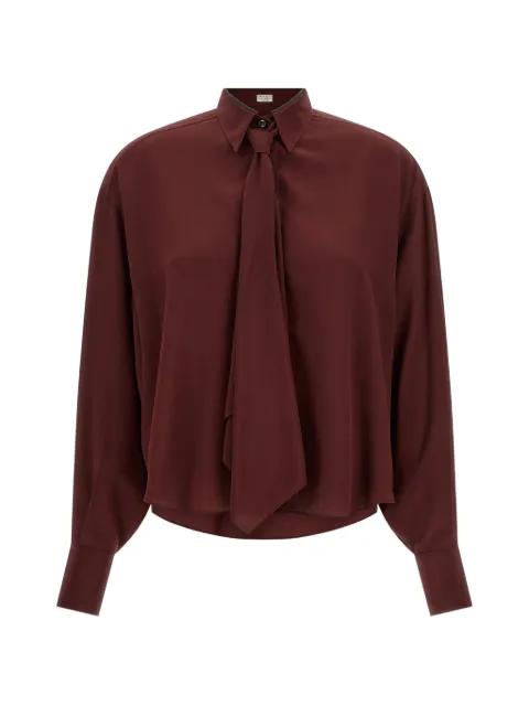 Monile-embellished silk shirt by BRUNELLO CUCINELLI