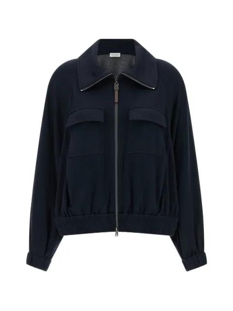 Monile-embellished zip-up sweatshirt by BRUNELLO CUCINELLI