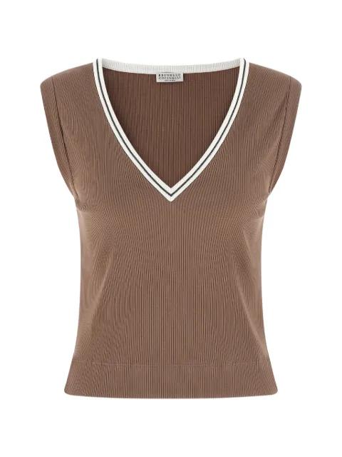 Monile ribbed tank top by BRUNELLO CUCINELLI