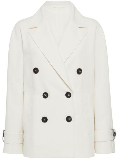 Monili bead-embellished peacoat by BRUNELLO CUCINELLI
