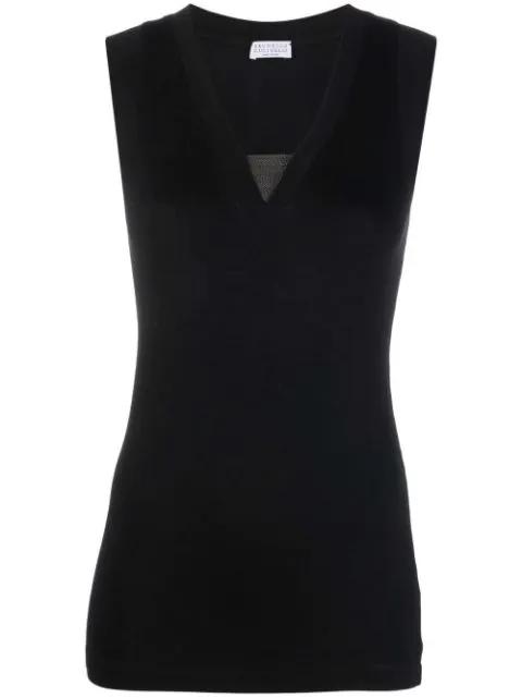 Monili chain-embellished tank top by BRUNELLO CUCINELLI