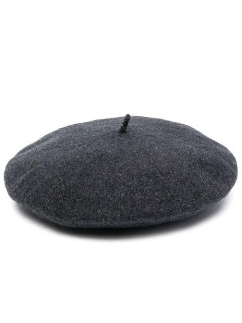 Monili-chain wool beret by BRUNELLO CUCINELLI