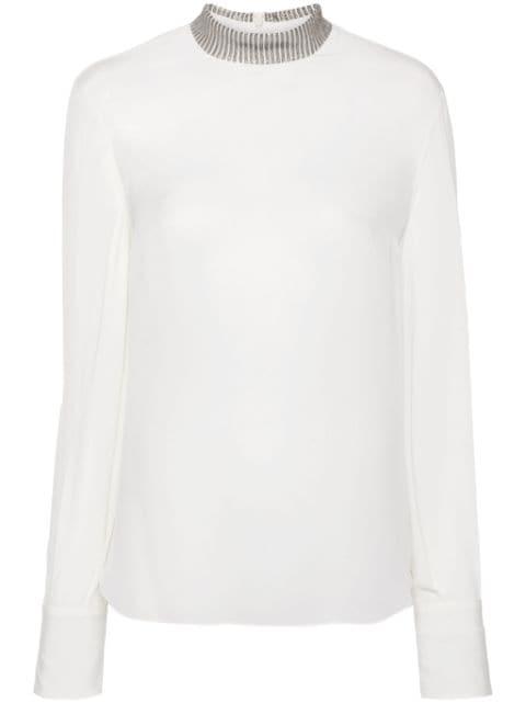 Monili-detail blouse by BRUNELLO CUCINELLI