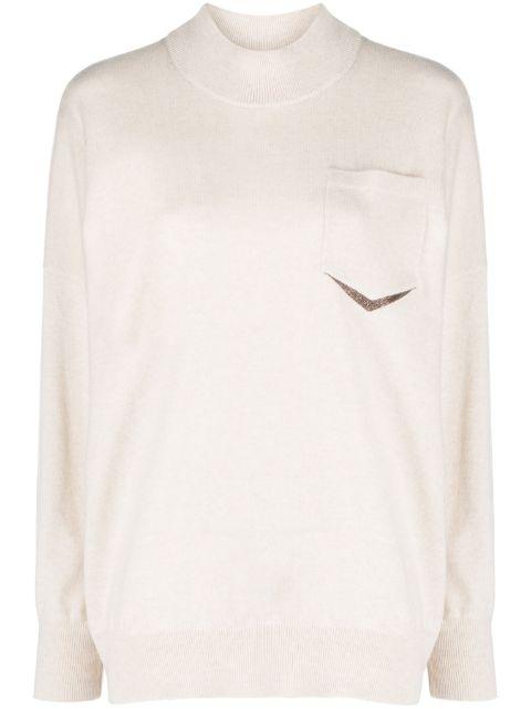 Monili-detail cashmere jumper by BRUNELLO CUCINELLI