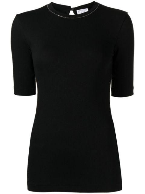 Monili-detail cotton T-Shirt by BRUNELLO CUCINELLI