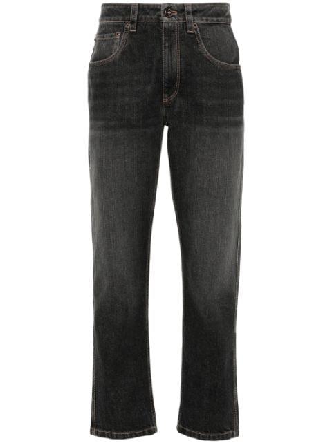 Monili-detail cotton jeans by BRUNELLO CUCINELLI