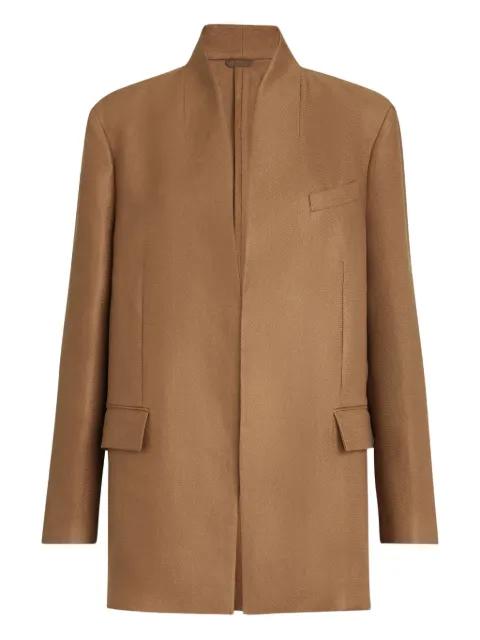 Monili-detail linen jacket by BRUNELLO CUCINELLI