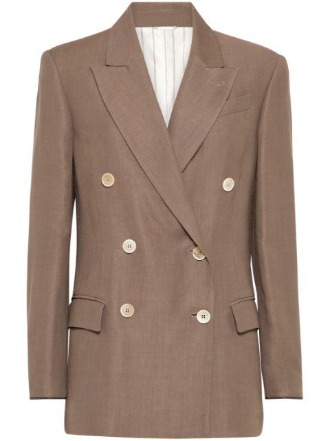 Monili-detail twill blazer by BRUNELLO CUCINELLI