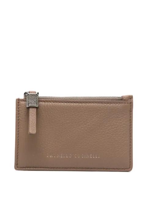 Monili-embellished leather card holder by BRUNELLO CUCINELLI