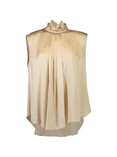 Monili-embellished pleated blouse by BRUNELLO CUCINELLI