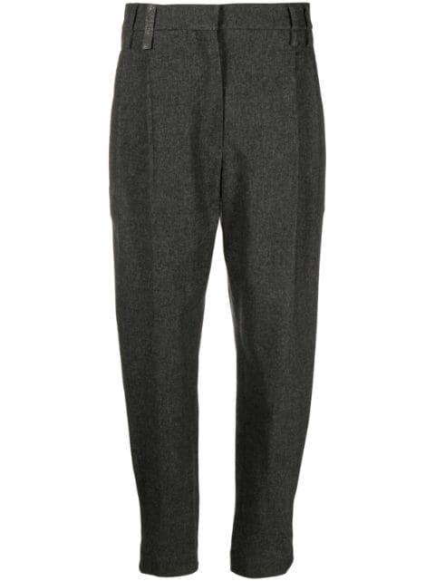 Monili-embellished tapered trousers by BRUNELLO CUCINELLI