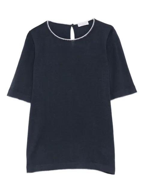 Monili-trim cashmere top by BRUNELLO CUCINELLI