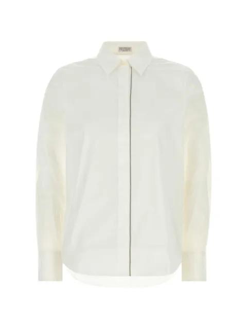 Monili-trimmed poplin shirt by BRUNELLO CUCINELLI