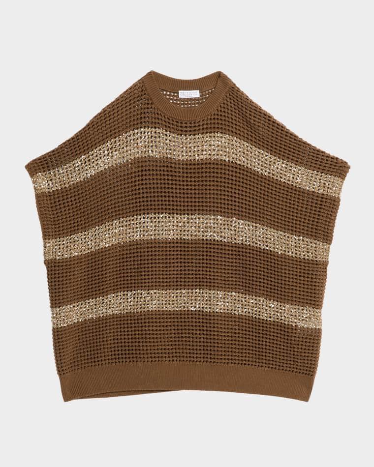 Paillette Striped Cashmere Net Sweater by BRUNELLO CUCINELLI